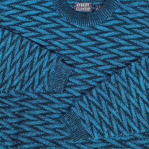 Vintage Street Closed Blue Sweater Chevron Pattern Pullover Mens Size XL Grandpa